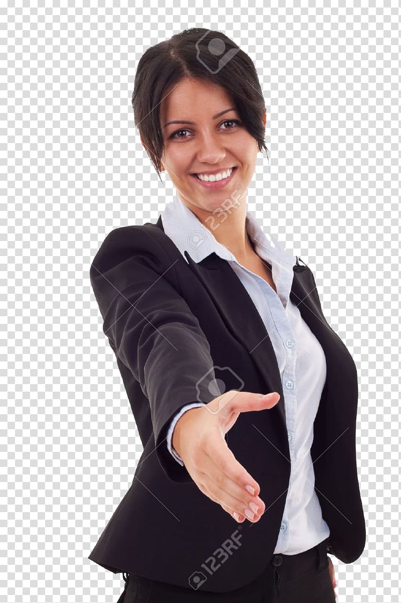 Body language Assertiveness Handshake Communication, business woman transparent background PNG clipart