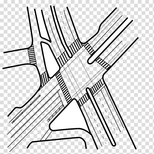 Intersection Drawing Line art Traffic, waze transparent background PNG clipart