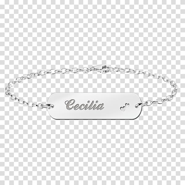 Charm bracelet Jewellery Silver Earring, name bar transparent background PNG clipart