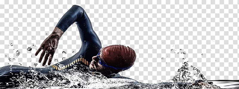 Ironman Triathlon Swimming Athlete Cycling, Swimming transparent background PNG clipart