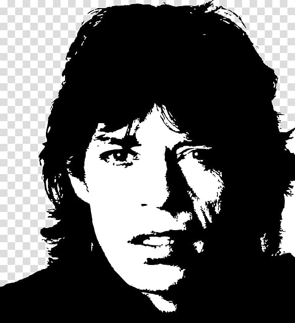 male portrait sketch, Mick Jagger transparent background PNG clipart