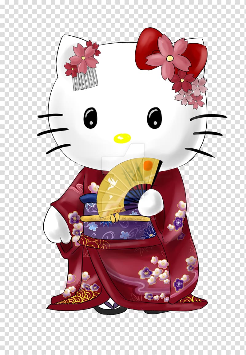 Hello Kitty Kimono Doll Character, hello transparent background PNG clipart
