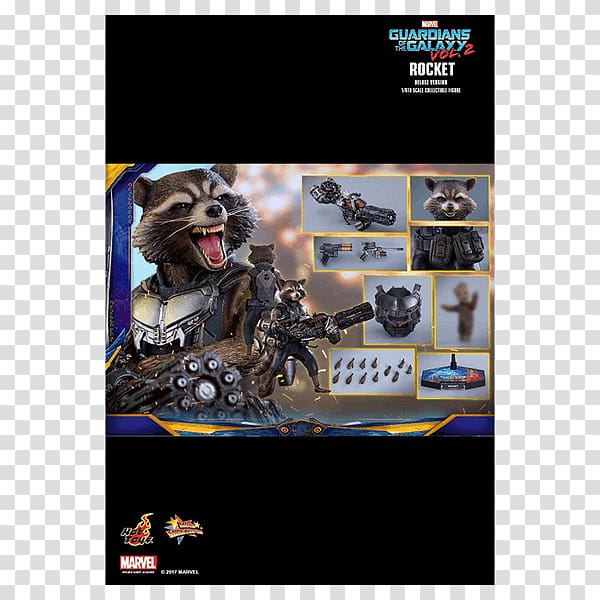Rocket Raccoon Groot Star-Lord Hot Toys Limited 1:6 scale modeling, rocket raccoon transparent background PNG clipart