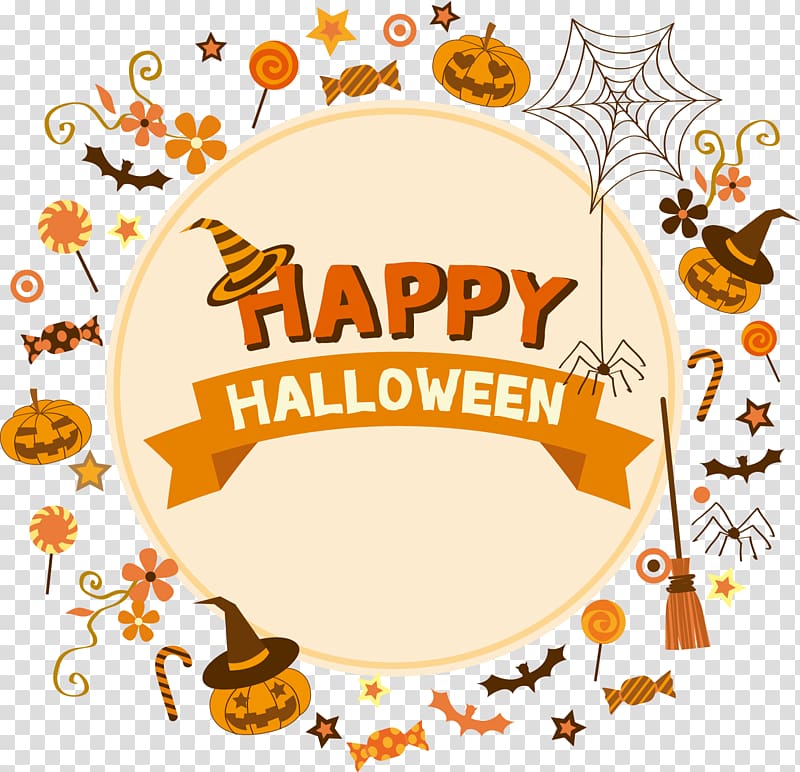 Happy Halloween , Halloween Poster , Happy Halloween decorative elements transparent background PNG clipart