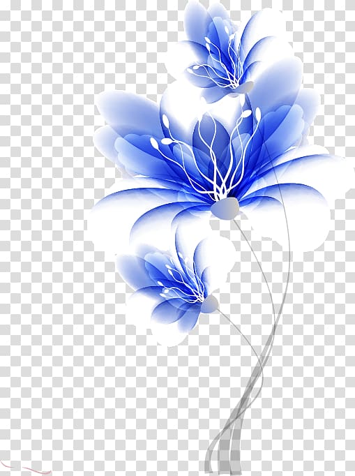blue flower illustration, Flower Blue Drawing, Hand-painted flower pattern Blue Dream transparent background PNG clipart