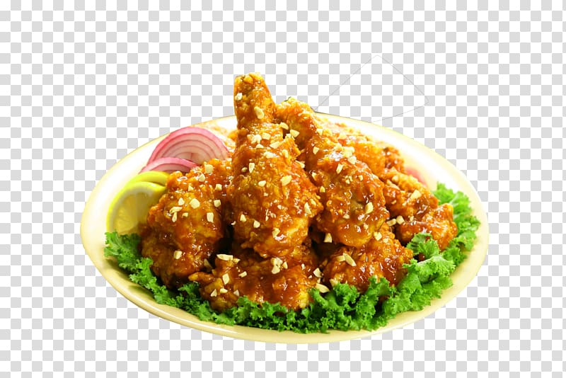 Korean fried chicken Barbecue chicken KFC, Delicious fried chicken Free pull transparent background PNG clipart