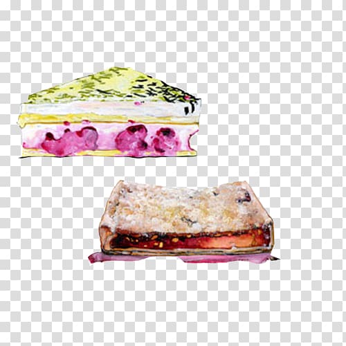 Cheesecake Butter Sandwich Illustration, Sandwich bread and butter hand painting transparent background PNG clipart