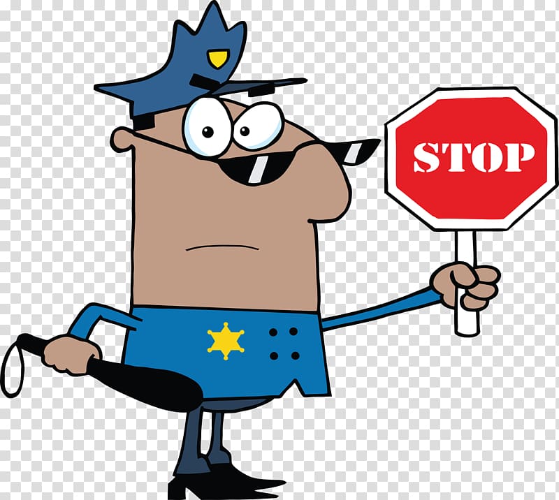 Stop sign , policeman transparent background PNG clipart