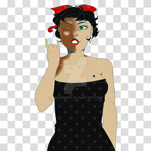 Pin-up girl Shoulder, Rockabilly transparent background PNG clipart thumbnail