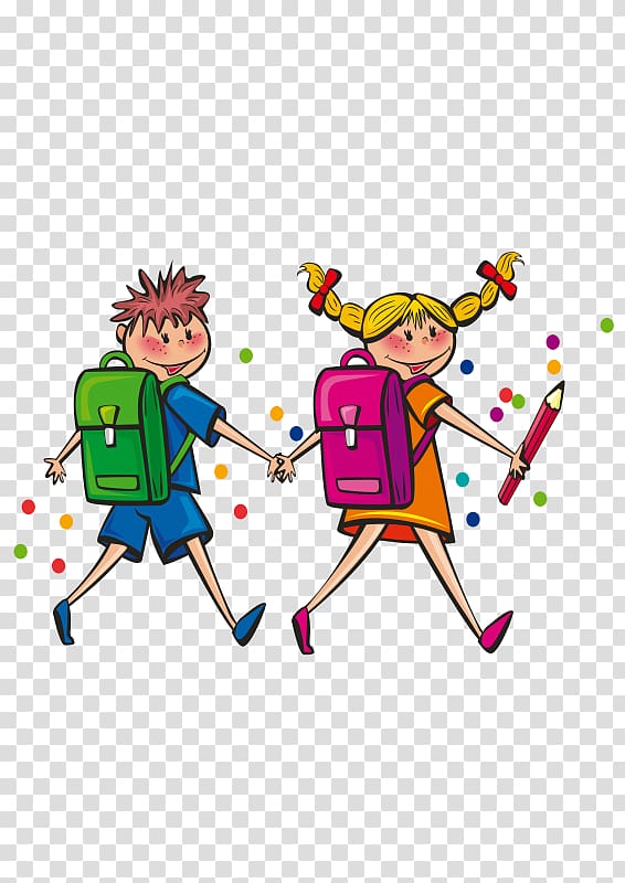 boy and girl illustration, Jefferson Elementary School Scalable Graphics , Back To School HD transparent background PNG clipart