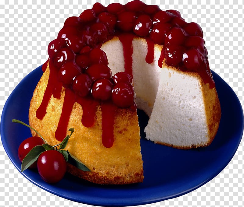 Angel food cake Sponge cake Pound cake Cherry cake German chocolate cake, desserts transparent background PNG clipart