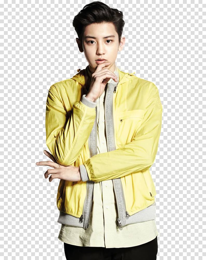 man in thinking gesture, Chanyeol EXO Magazine Allkpop Lady Luck, EXO transparent background PNG clipart