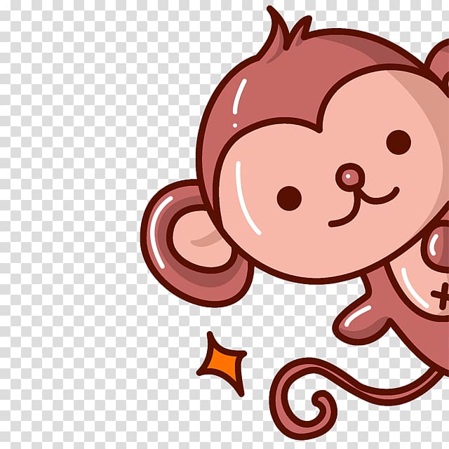 Moe Cuteness Cartoon Illustration, Brown cartoon monkey decoration pattern transparent background PNG clipart
