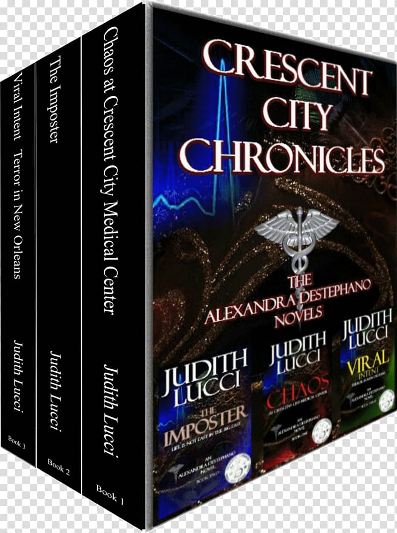 Crescent City Chronicles: The Alexandra Destephano Novels Book Chaos at Crescent City Medical Center: An Alex Destephano Novel Viral Intent The Case of Dr. Dude: A Michaela Mcpherson Mystery, book transparent background PNG clipart
