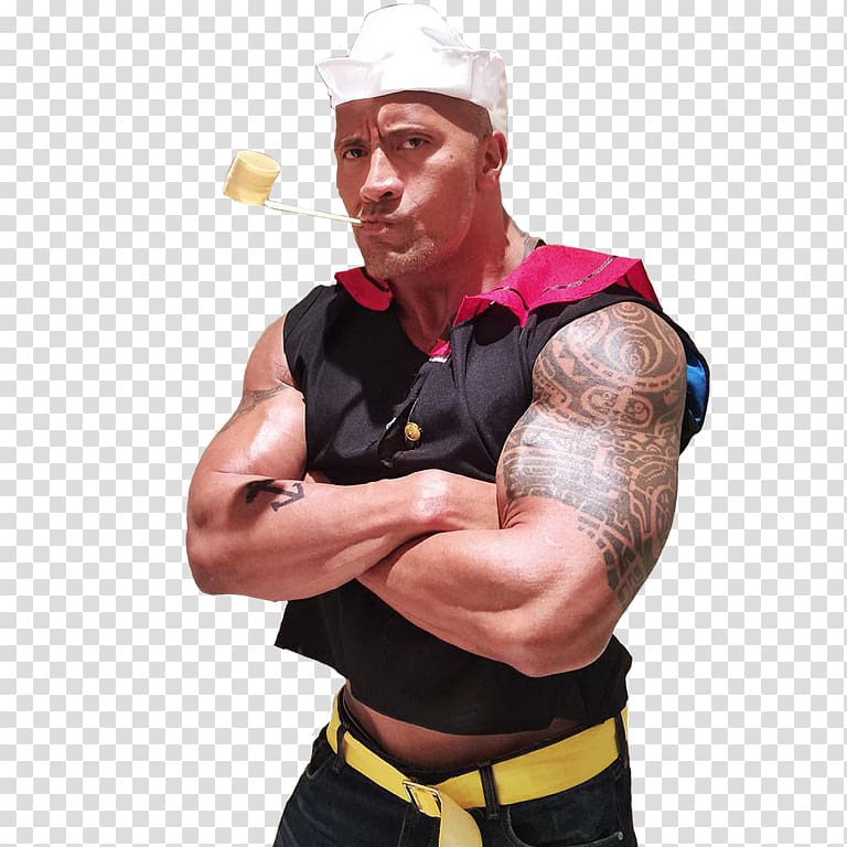 Dwayne Johnson Popeye Actor Skyscraper Film, french man laughing transparent background PNG clipart
