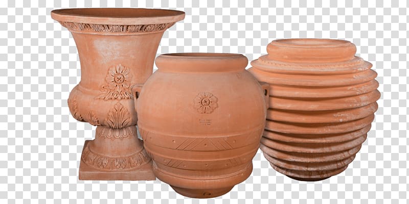 Impruneta Terracotta Pottery Vase Flowerpot, coffee jar transparent background PNG clipart