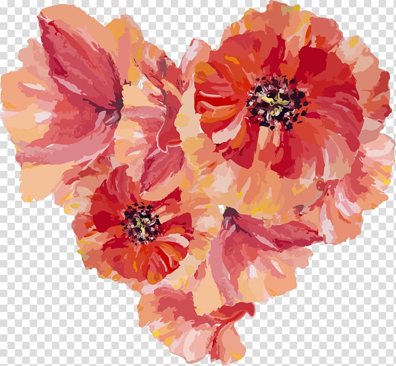 orange and red flowers , Drawing Flower Illustration, watercolor flowers transparent background PNG clipart