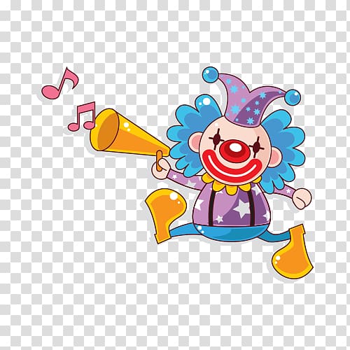 illustration of clown, Clown Circus Cartoon, Circus transparent background PNG clipart