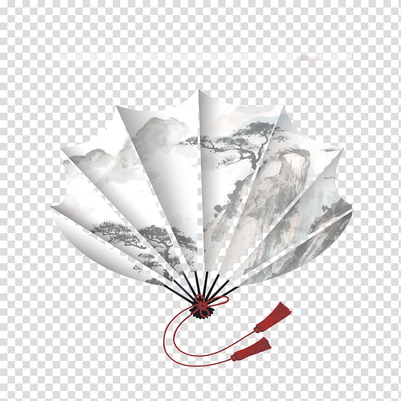 China Hand fan Chinoiserie, Chinese style folding fan transparent background PNG clipart