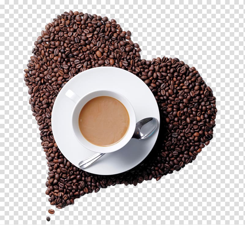 coffee beans and cup with coffee, Turkish coffee Espresso Tea Latte, Coffee beans transparent background PNG clipart