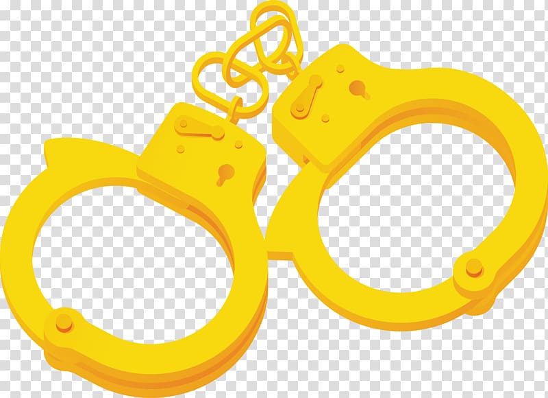 Handcuffs Crime Computer file, Yellow handcuffs transparent background PNG clipart