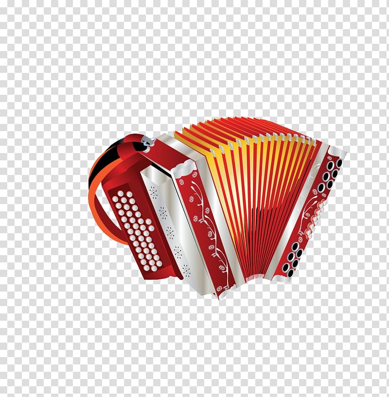 Accordion Musical instrument, Red accordion transparent background PNG clipart