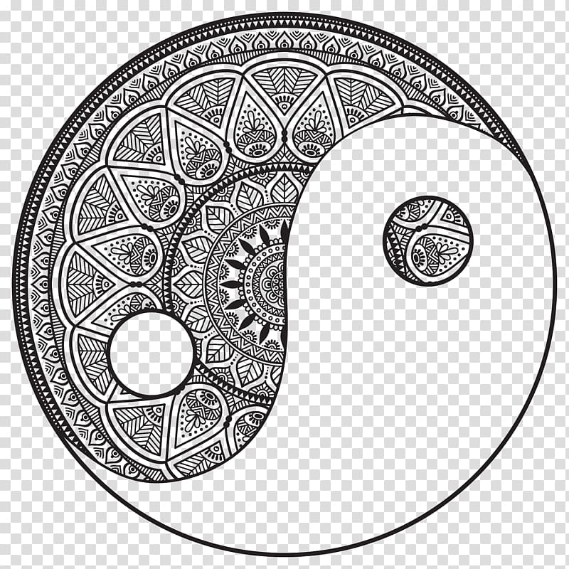 Mandala Coloring book Drawing Yin and yang Symbol, others transparent background PNG clipart