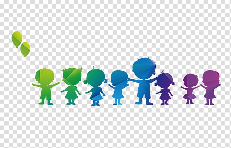 Silhouette Fundal, Children silhouettes holding hands transparent background PNG clipart
