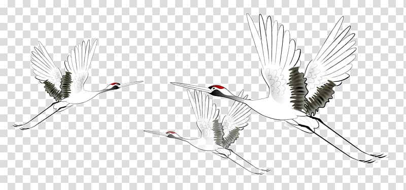 Crane Wind Ink Computer file, Ink style crane transparent background PNG clipart