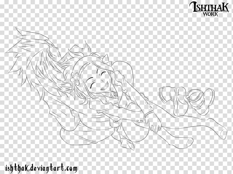 Line art Drawing Sketch, sleeping Dragon transparent background PNG clipart