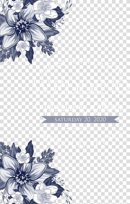Floral design Monochrome Black and white Pattern, flowers wedding invitations, wedding advertisement transparent background PNG clipart