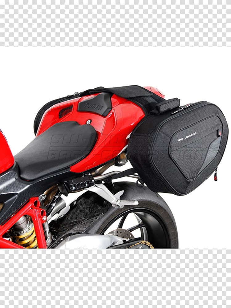 Saddlebag Ducati 848 evo Motorcycle Pannier, motorcycle transparent background PNG clipart