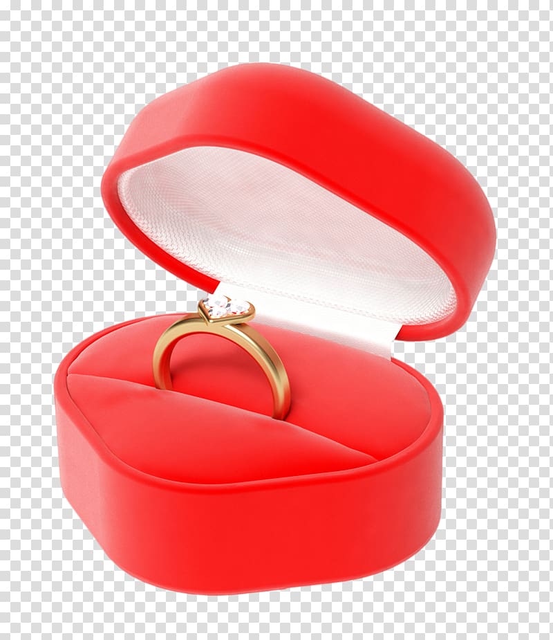 Heart Ring Box , engagement transparent background PNG clipart