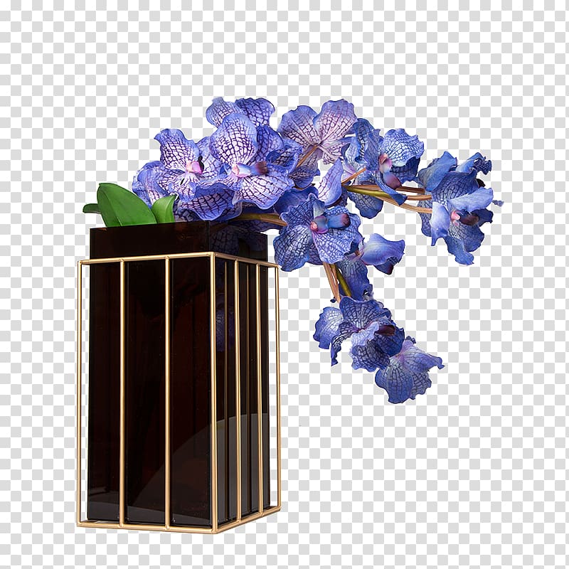 Flowerpot Blue Moth orchids, Blue butterfly orchid decoration transparent background PNG clipart