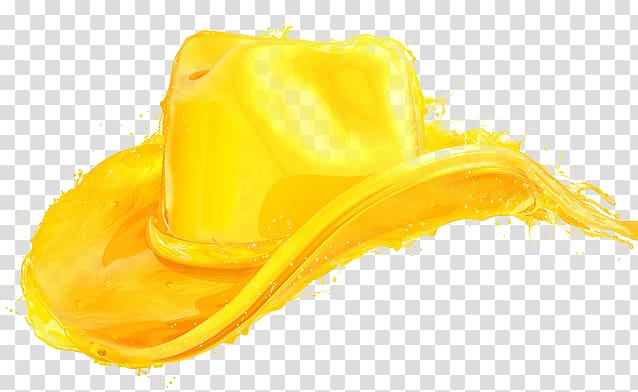 Yellow Cowboy hat Designer, Golden hat luminous paint effects transparent background PNG clipart