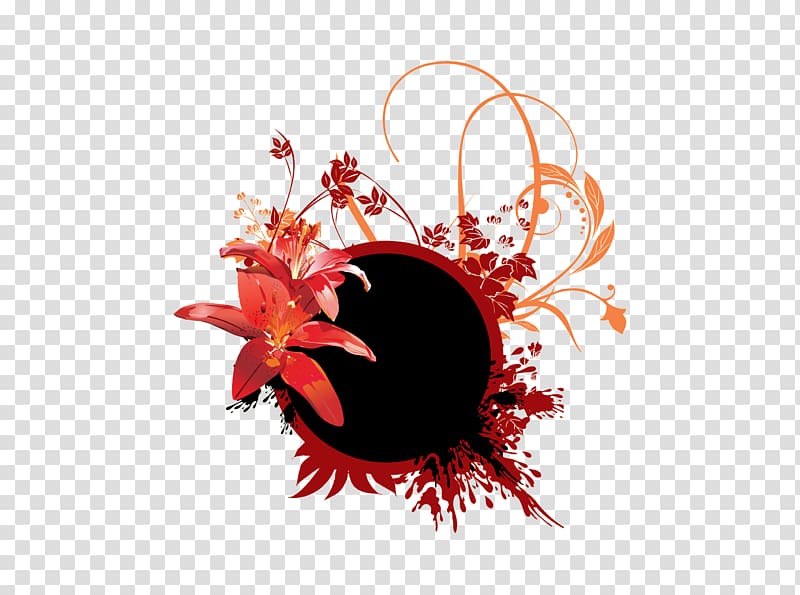 Graphic design Circle Flower, blood on flower bomb transparent background PNG clipart