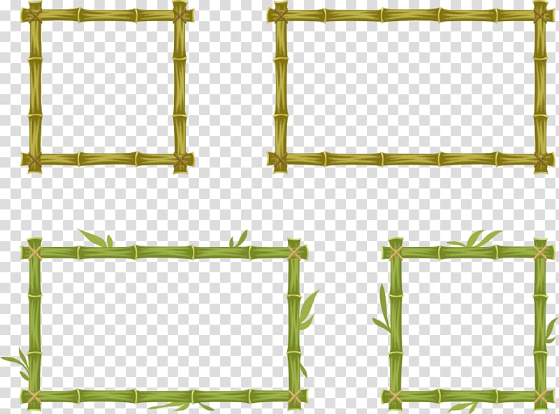 green bamboo borders illustration, Bamboo Euclidean , bamboo frame transparent background PNG clipart