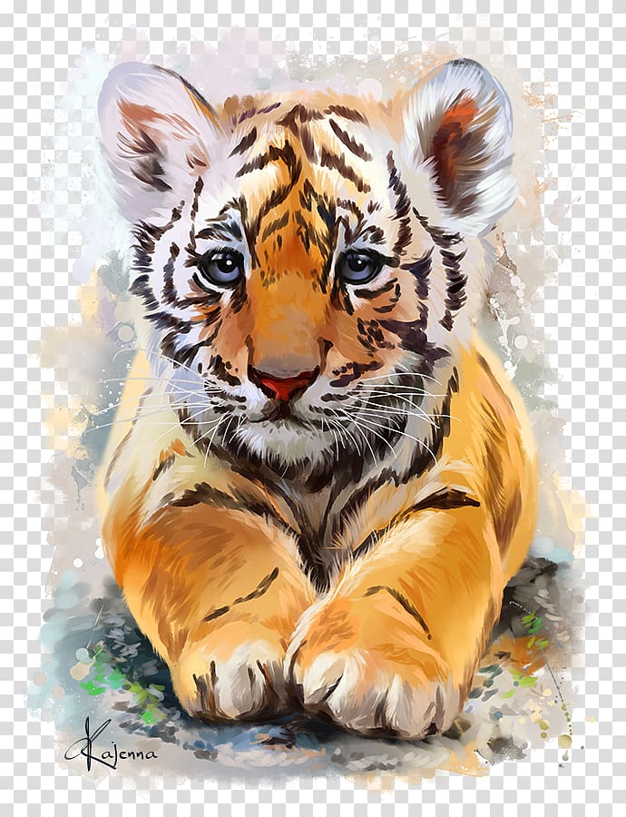 Baby Tigers Watercolor painting, watercolor tiger transparent background PNG clipart
