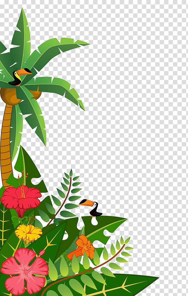Tropics , Cartoon tree material transparent background PNG clipart