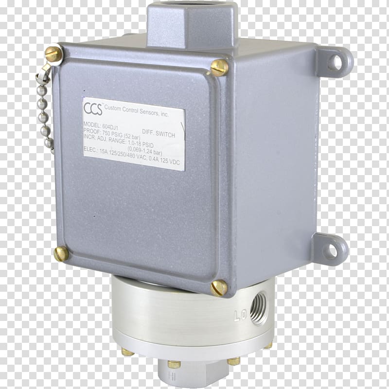 Pressure switch Telematic Controls Inc. Electrical Switches Custom Control Sensors, Inc., differential temperature controller transparent background PNG clipart