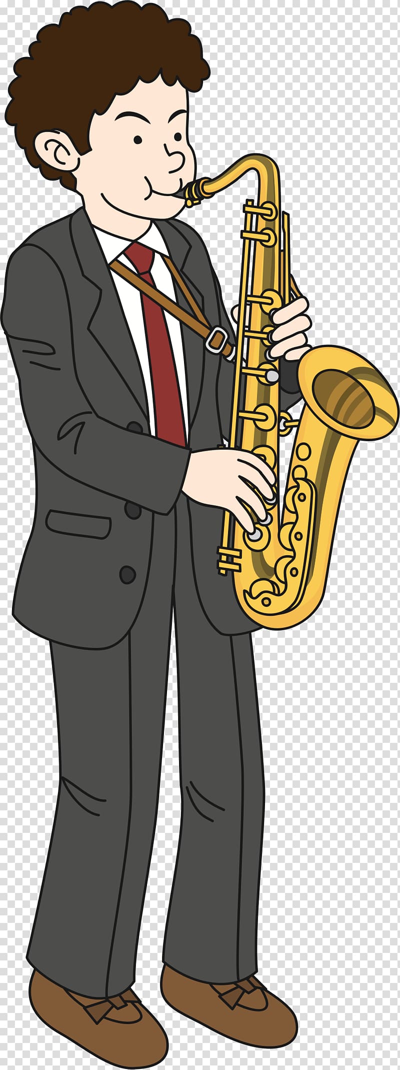 Saxophone Cartoon Saxophonist, Saxophone transparent background PNG clipart