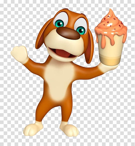 Dog illustration Illustration, The puppy takes the ice cream transparent background PNG clipart