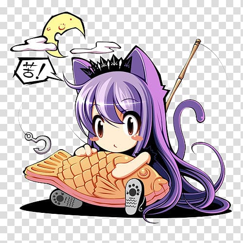 Catgirl Chibi Anime , Cat transparent background PNG clipart
