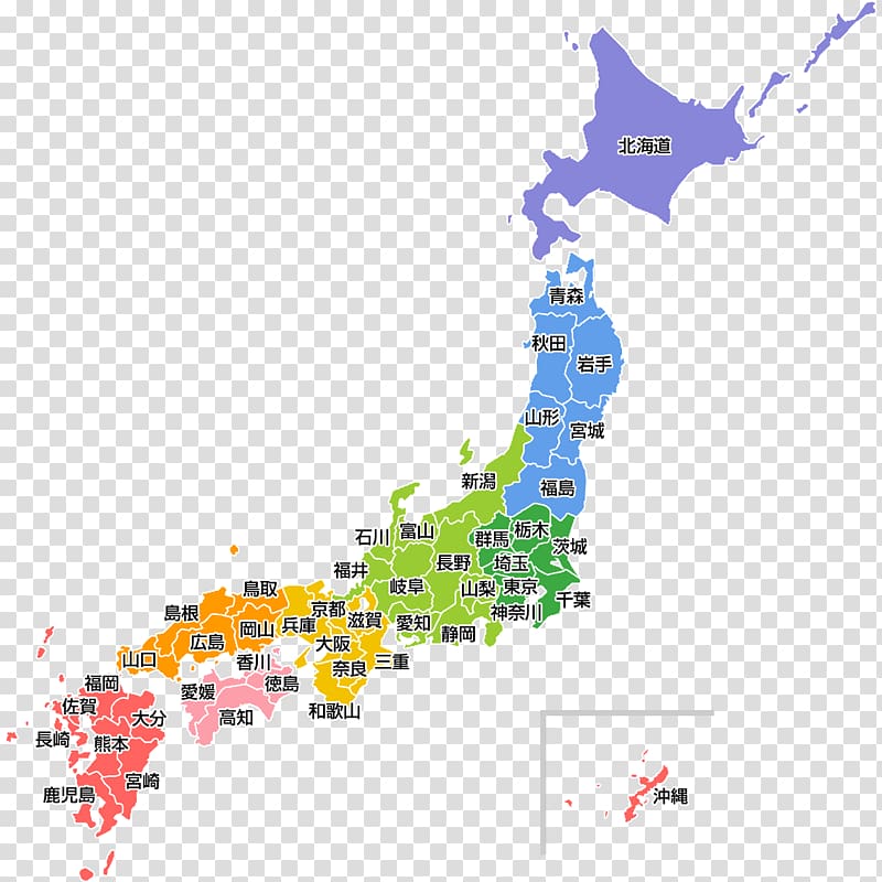 Japanese archipelago Prefectures of Japan Map, japan waves map transparent background PNG clipart