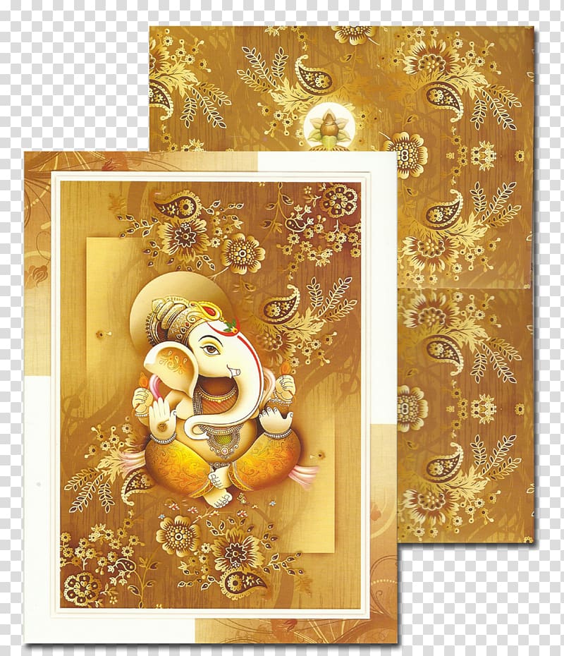 Wedding invitation Ganesha Hindu wedding Ganesh Chaturthi, ceremony invitation transparent background PNG clipart