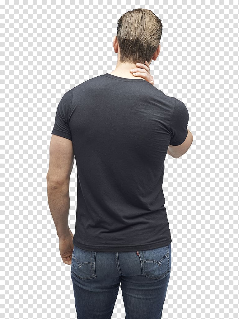T-shirt Sleeve Unisex Crew neck, man back transparent background PNG clipart