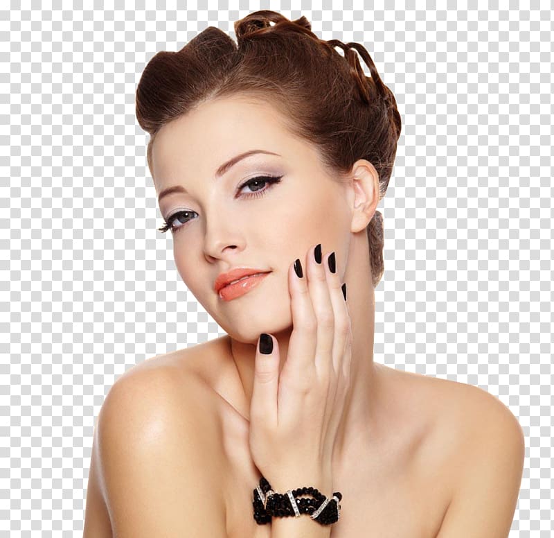 woman taking selfie, Nail Model Hairstyle Beauty Parlour Fashion, European and American fashion beautiful women transparent background PNG clipart