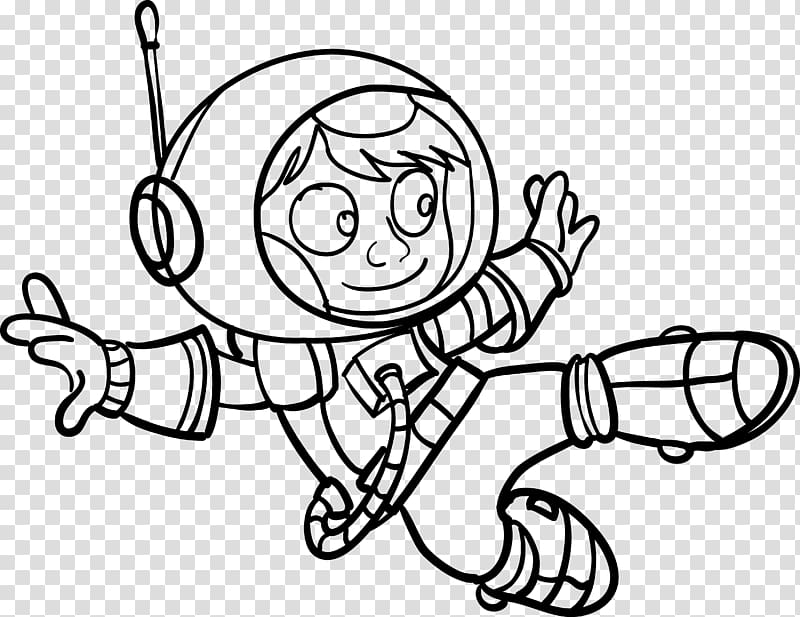 Line art Drawing Facial expression Finger, astronaut transparent background PNG clipart