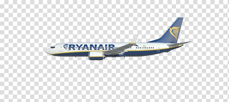 Cryanair airplane illustration, Boeing 737 Max Ryanair transparent background PNG clipart