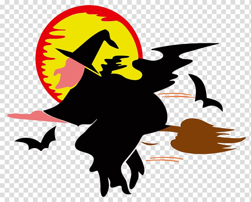 Witch Hazel Witchcraft Cartoon , Flying Witch Silhouette transparent background PNG clipart